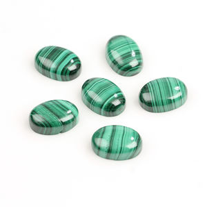 Meilleure vente 12x16mm lisse ovale Flatback Malachite Cabochon haute qualité fabrication de bijoux naturels pierre précieuse en vrac - Product Image 1