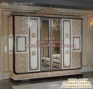 Ensemble de meubles de chambre à coucher en teck moderne, style italien, or et argent, taille personnalisée, OEM/ODM disponible, expédition maritime - Product Image 2