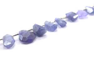 Gema Natural de tanzanita de la mejor calidad, cuentas de pepitas facetadas, fabricación de joyas, 17 piezas - Product Image 2