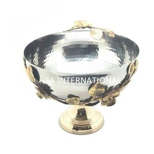 ชามใส่ผลไม้ทรงกลมทำจากนิกเกิลสำหรับตกแต่งบ้านและร้านอาหาร - Product Image 3