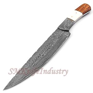 Juego de cuchillos de chef de cocina de Damasco hechos a mano personalizados Hoja de acero inoxidable de estilo único con cubierta de cuero - Product Image 5