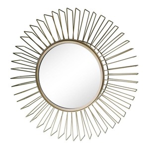 <b>Round</b> Wall <b>Mirror</b> Vintage Quality Gold Wall Decor Home Decoration <b>Bathroom</b> Metal Glass Reflector Looking <b>Mirror</b> - Product Image 1