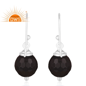 Faceted Black <b>Onyx</b> Gemstone <b>Earrings</b> Suppliers Indian Designer 925 Fine Silver Dangle <b>Earrings</b> Jewelry - Product Image 3