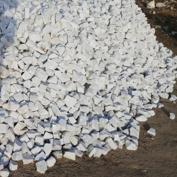 wholesale supply and export of natural snow white marble burnt lumps and big size aggregate