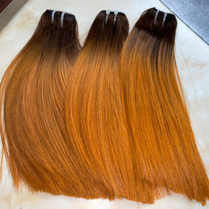 Ombre organe couleur os droit pour les femmes noires 100% vietnamien cheveux bruts soyeux et lisses de haute qualité - Product Image 1
