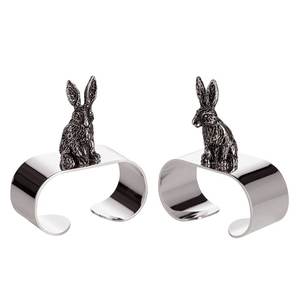 Meilleures ventes : Anneaux de serviette en métal écologiques, design en forme de lapin, argentés, style américain, pour la rentrée scolaire, marque OMEGA METALS INDIA - Product Image 1