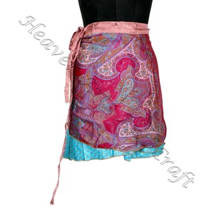 New <b>Gypsy</b> Hippie Boho Indian Retro Paisley Silk Casual Wrap Short Mini <b>Skirt</b> - Product Image 5