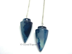 Avec une bonne qualité de pendules d'avion en onyx bleu: pendules d'avion en onyx bleu à vendre pendules en cristal de guérison - Product Image 2