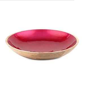 Bol à salade de fruits en bois émaillé ovale fait à la main en aluminium antique designer classique élégant logo personnalisé - Product Image 4