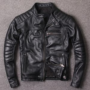 Vestes en cuir de moto slim pour hommes de la rue principale, col montant, service OEM Pakistan, nouvelle arrivée, haute qualité, matériau personnalisé - Product Image 1