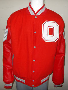 Chaqueta acolchada informal para hombre al por mayor, Mangas de cuero rojo, lana calentada Letterman a la moda, nuevo patrón, empresa manufacturada - Product Image 2