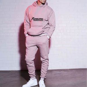 Conjunto de chándal con capucha y pantalones con cremallera de lana de poliéster personalizado Unisex Casual Sports Winter Athletic International - Product Image 4