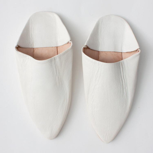 Delle donne e degli uomini Bianco Marocchino <span class=keywords><strong>In</strong></span> <span class=keywords><strong>Pelle</strong></span> Babouche Pantofole - Product Image 1