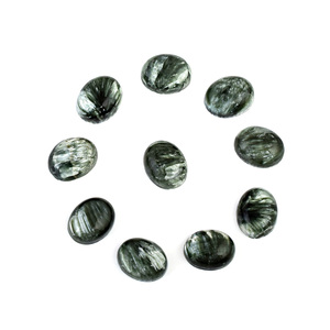 Serafinita Natural India Clinochlore 14X10 MM Cabujón de forma ovalada Corte de piedras preciosas sueltas para la fabricación de joyas Pendientes Anillos - Product Image 2