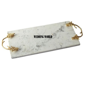 Bandeja de servicio de mármol de lujo de alta calidad plato de diseñador hecho a mano clásico elegante al por mayor nueva bandeja de mármol de lujo - Product Image 2