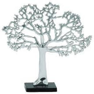 Branches dorées en Aluminium forgé, décoration de Table, sculpture de base en marbre blanc - Product Image 2
