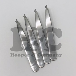 Pinzas plateadas para cejas Oferta de logotipo de acero inoxidable sostenible Pinzas para cejas sólidas probadas a mano Oferta de logotipo personalizado Visón - Product Image 6