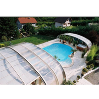 Hohe Qualität Bogen Polycarbonat Versenkbare Dach Abdeckung Outdoor Pool Bildschirm Gehäuse