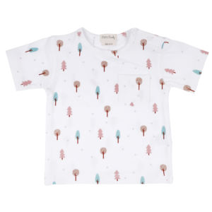 Kidswear-Camiseta de manga corta enrollada unisex, algodón orgánico sostenible, impreso - Product Image 2