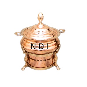 Aved Designer Buffet Ware Calentador de alimentos Plato de frotamiento Chapado en cobre Buffet Ware Catering Servir Plato de frotamiento Calidad superior - Product Image 4