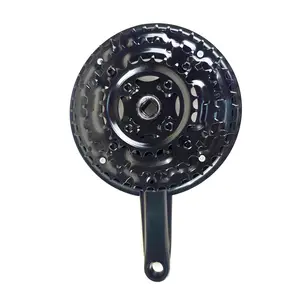 Hot sales Bike parts 42/34/24T*170MM ED Black plastic spray single black dust cover bicycle crank chainwheel