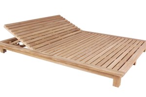 Tumbona Doble Minimalista Moderna y Económica para Exteriores, Muebles de Teca de Indonesia - Product Image 3