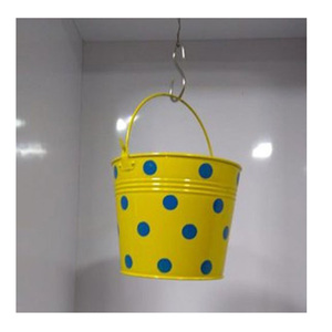 Raboteuse murale personnalisée en métal, tissu imprimé jaune et bleu, décorations suspendues, 1 pièce - Product Image 1