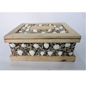 Caja de regalo o joyería de madera de trabajo de concha - Product Image 4