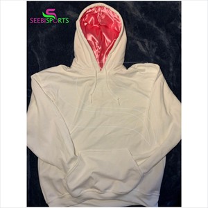 Sudadera con capucha de alta calidad, forro polar de bolsillo de canguro, forro de satén, Color amarillo, personalizada - Product Image 5