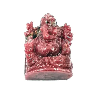 Kualitas Premium Batu Permata Longgar Ganesha Idola Ukiran Batu Ruby Produsen Pemasok