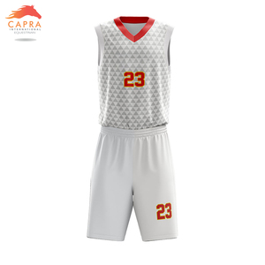 Uniforme de basket-ball respirant sur mesure, grande taille, avec motifs triangulaires sublimés antibactériens pour équipes adultes unisexes - Product Image 2