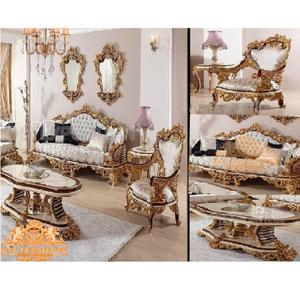 Conjunto de sofá tallado a mano para sala de estar, muebles de lujo para sala de estar, estilo francés, de alta calidad - Product Image 1