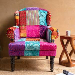 Muebles tapizados de terciopelo para sala de estar, sillón para sala de estar, muebles bohemios - Product Image 1