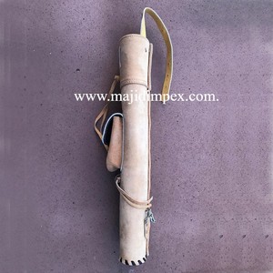 Carcaj de cuero para arco recurvo, para caza con flechas, con bolsillo y correa. - Product Image 6