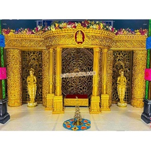 Décor de scène dorée du Grand Poruwa, 30 cm, décor de scène ultrafine, scène de mariage Sri Lankan à thème traditionnel - Product Image 1
