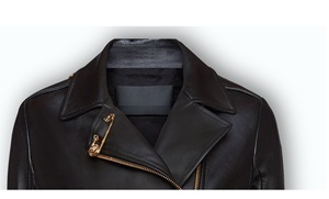 Veste de moto pour femme en cuir d'agneau véritable noir de haute qualité avec fermeture éclair, imprimée, imperméable et respirante - Product Image 3