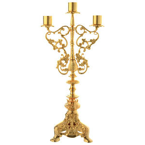 Candelabro de 3 Brazos en Latón, Artículos Religiosos, Brassworld India - Product Image 6