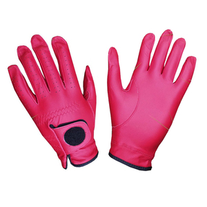 Gant de golf en cuir de mouton Cabretta complet magenta respirant confortable unisexe pour les mains - Product Image 1