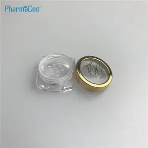 3 Gam 5 Gam 10 Gam Vuông Cửa Sổ Vàng Nắp Chum Trang Điểm Glitter Jar Nhựa Gloss Container Jar Xách Tay Rỗng Container Cho Móng Tay