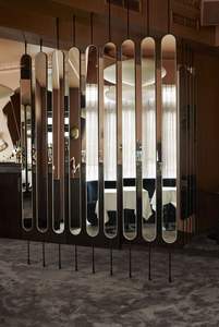 Écrans miroir, cloisons métalliques revêtues d'acier inoxydable <span class=keywords><strong>pour</strong></span> salon de manucure, salon de coiffure, bureau, décoration de la maison - Product Image 3