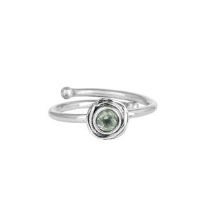 Bague de fiançailles en pierre d'améthyste verte naturelle en argent massif 925, anneau couronne oxisée, vente en gros - Product Image 1
