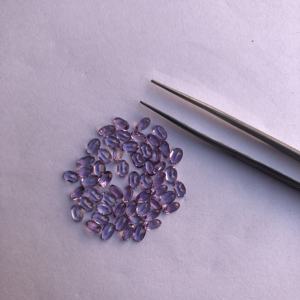 Pierre d'améthyste naturelle de 4 mm 5 mm, taille ovale facettée, pierre précieuse semi-précieuse pour la fabrication de bijoux, collier, boucles d'oreilles, bague, pendentif - Product Image 2