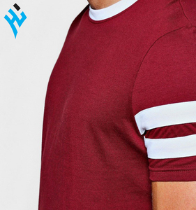 Camiseta deportiva de manga corta para hombre, camisa con estampado personalizado, transpirable, 100% de algodón pesado, color marrón, con Panel de contraste - Product Image 4