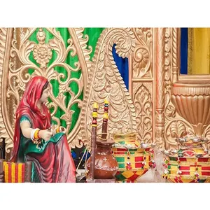 Punjabi-estatua de Madhani de fibra para mujer, estatua de Madhani de boda, Punjabi, mahndi, Sangeet, Madhani