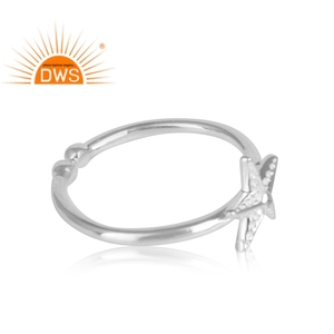 แหวนพลอยเซอร์คอนสีขาวธรรมชาติเพทายสีเงินชั้นดีสำหรับ925ผู้ผลิตเครื่องประดับแหวนดีไซน์รูปดาว - Product Image 3