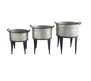 Ensemble de 3 jardinières en métal fini unique pour la décoration de jardin à la maison jardinière en métal fini personnalisé exportateur en gros - Product Image 1