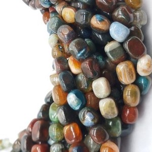 100% gemas originales de ónix Tumble 11-12mm chips de cristal sólido cultivados en agua dulce cuentas sueltas coloridas para regalos de meditación DIY - Product Image 2