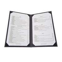 Porte-menu en cuir véritable à succès avec logo en relief, style livre, double pliage, pour restaurant