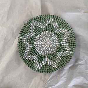 Panier Vintage en jonc de mer rustique, plaque murale, décor à fleurs vertes, conception de fleur - Product Image 2