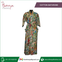 Peignoir à col en V 100% coton avec fermeture à cordon de serrage à demi-manches Ensemble de peignoirs à longueur de genou pour spa Été Hiver Printemps